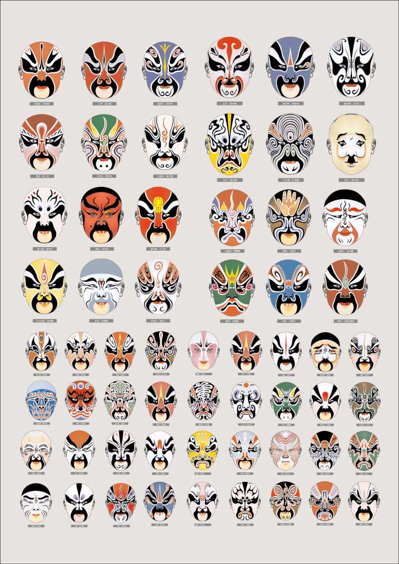 中式京剧手绘脸谱-采灵感-cailinggan.com