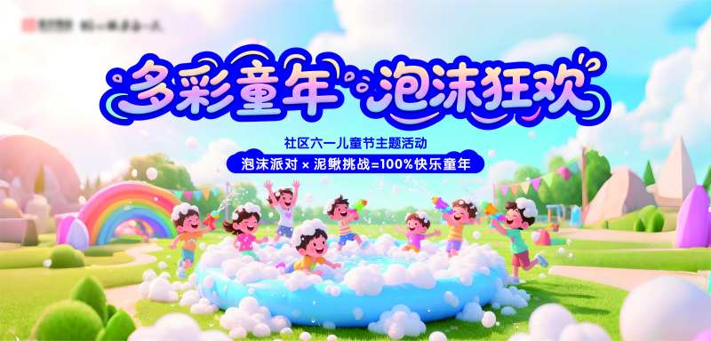 房地产泡沫派对活动展板-采灵感-cailinggan.com