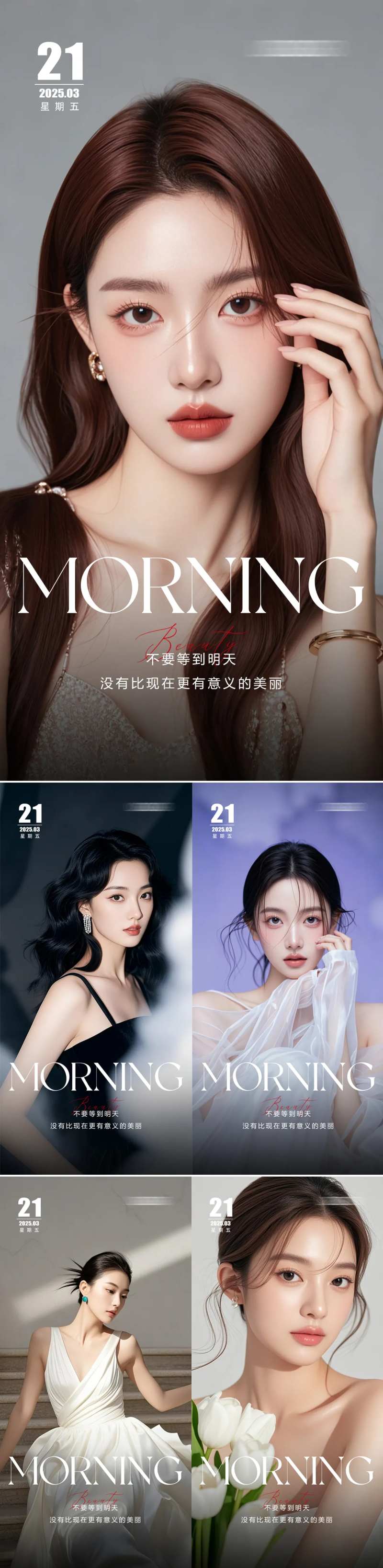 医美早安人物系列海报-采灵感-cailinggan.com