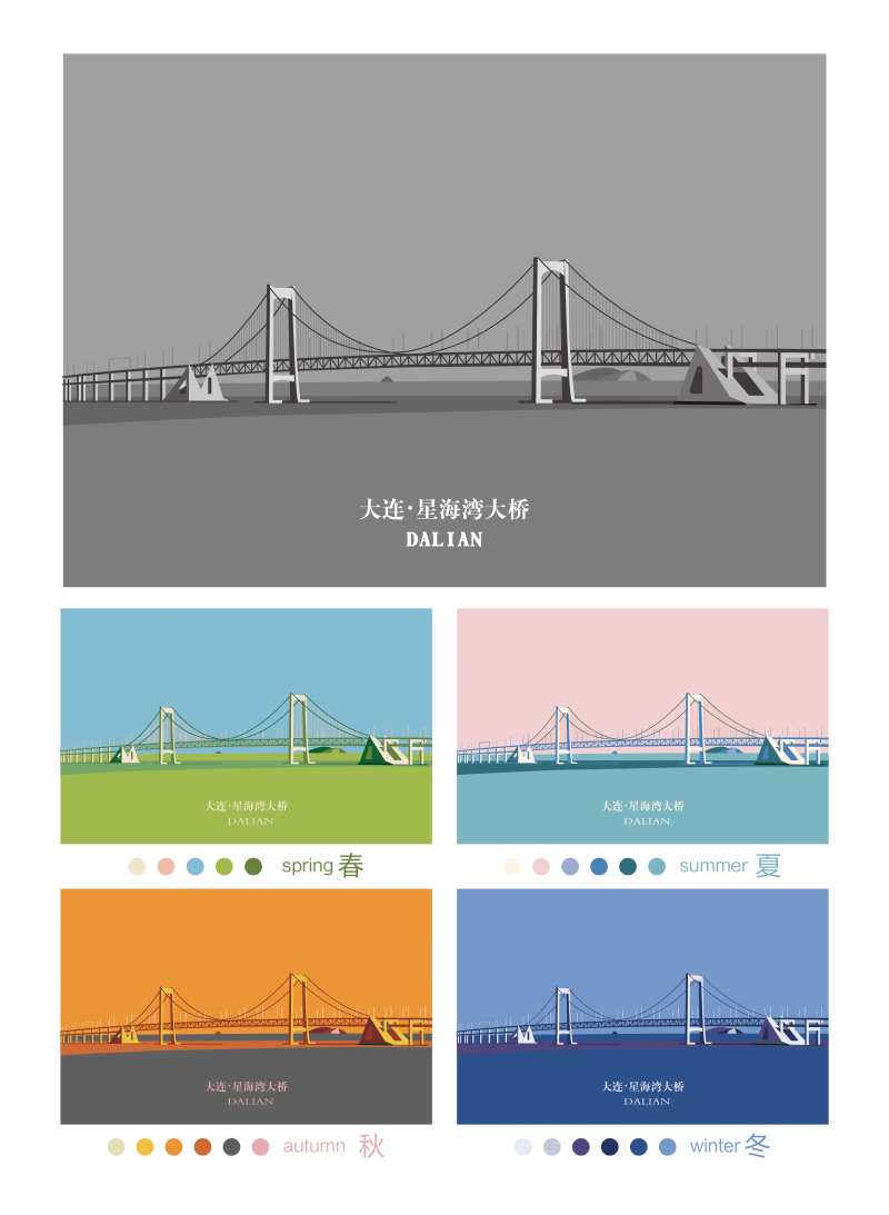大连星海湾大桥矢量-采灵感-cailinggan.com