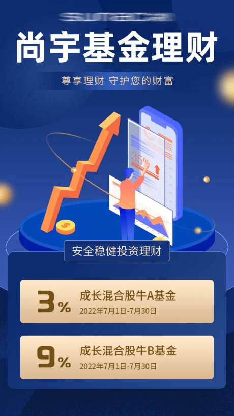 基金理财宣传简约海报-采灵感-https://www.cailinggan.com/