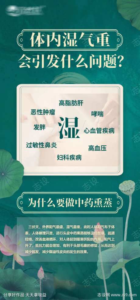 中医养生除湿海报-采灵感-https://www.cailinggan.com/
