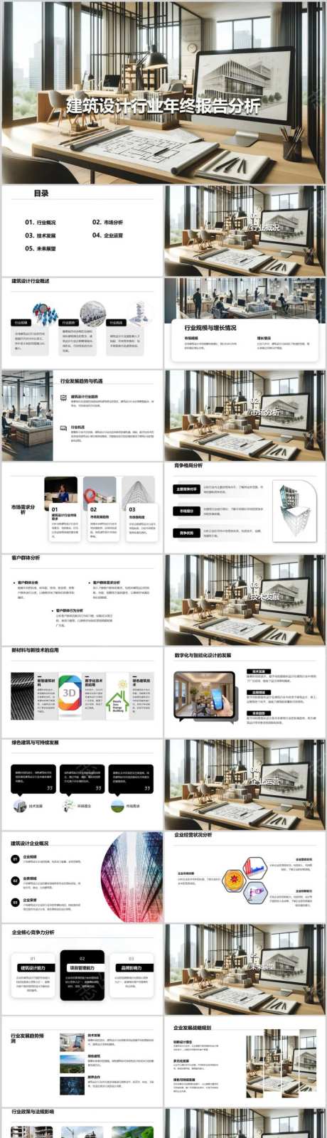 建筑设计行业年终报告分析PPT-采灵感-https://www.cailinggan.com/