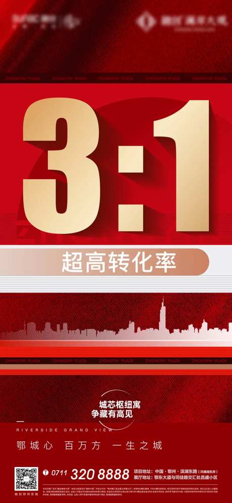 热销数字转化率对比红金海报-采灵感-https://www.cailinggan.com/