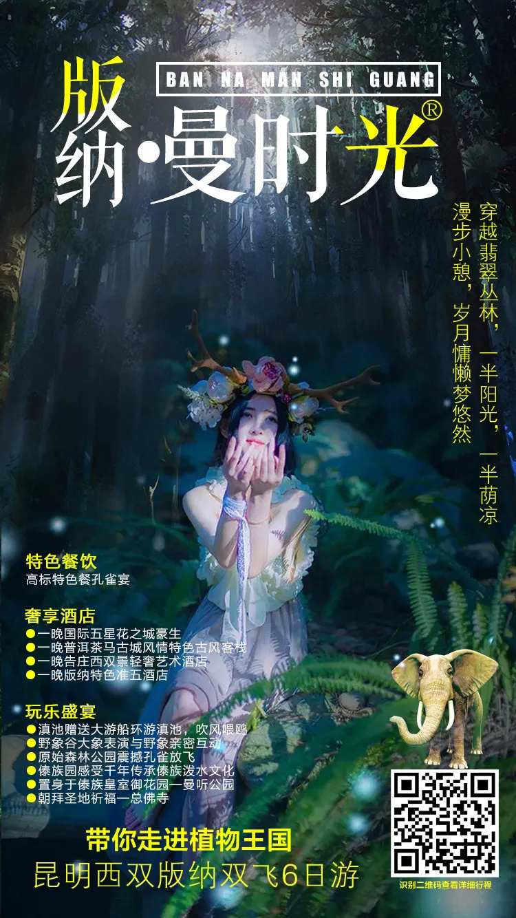 纯净西双版纳旅游海报-采灵感-cailinggan.com