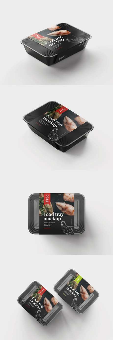 食物托盘包装贴图样机-采灵感-https://www.cailinggan.com/