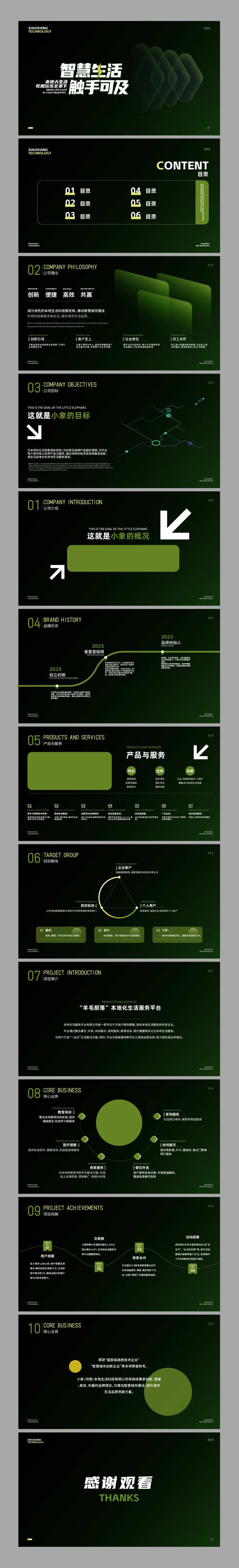绿色科技感商务汇报PPT-采灵感-cailinggan.com