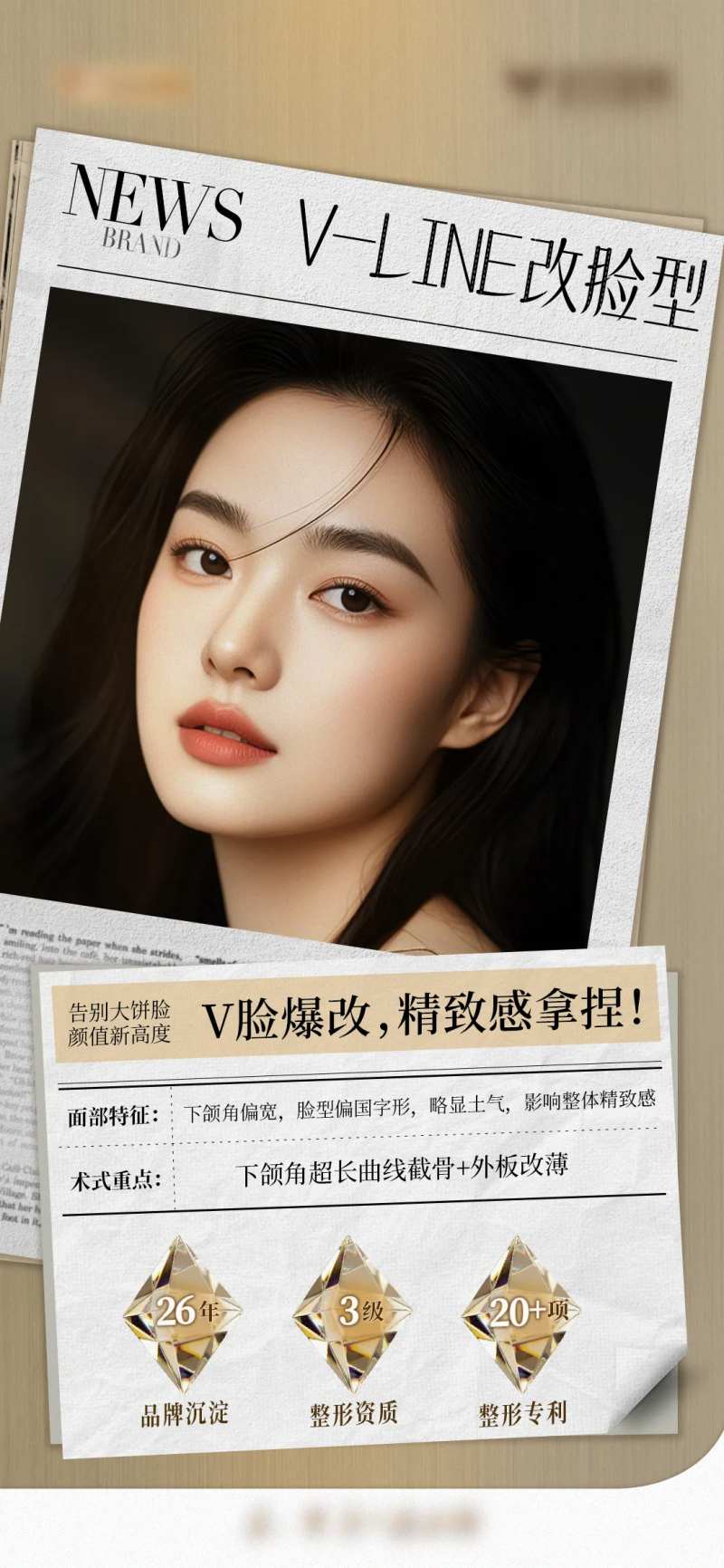 医美改脸型整形海报报纸版-采灵感-cailinggan.com