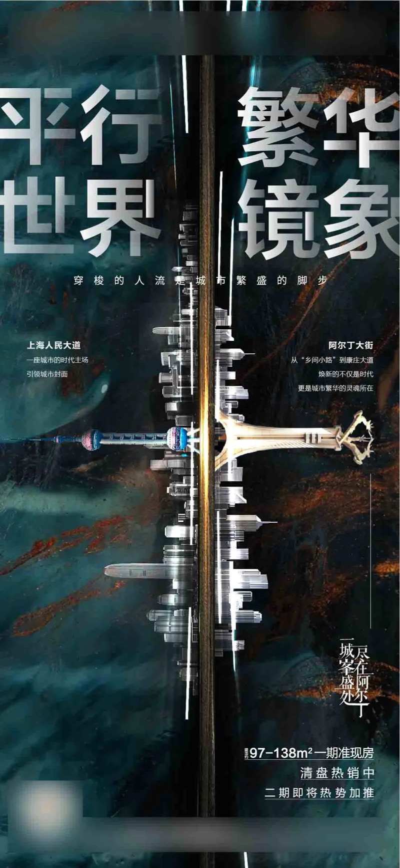 镜像城市对比海报-采灵感-cailinggan.com