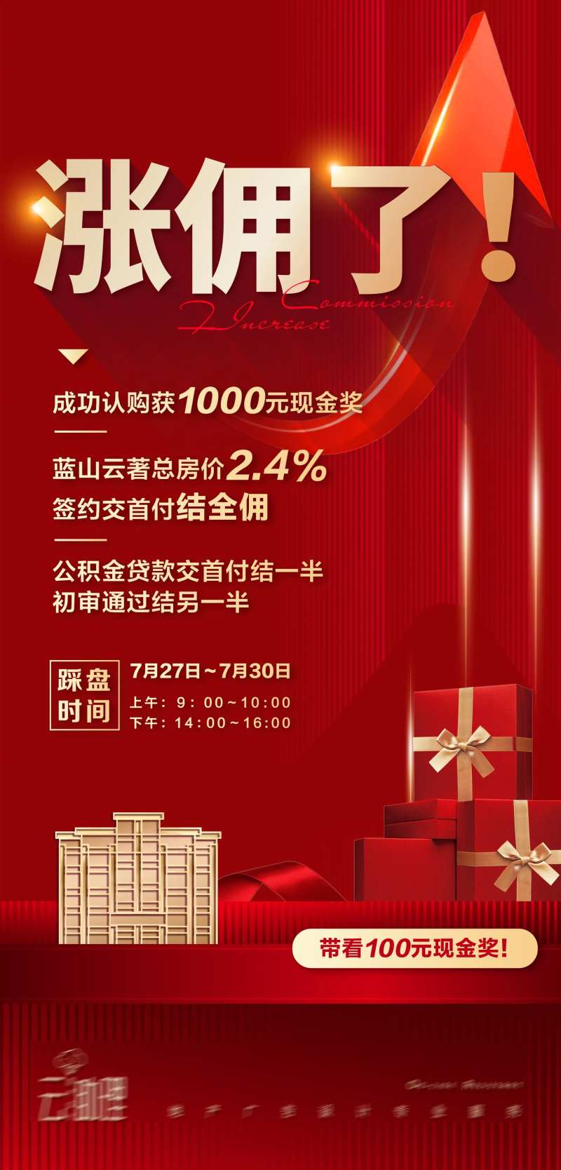 地产涨佣金热销海报-采灵感-cailinggan.com