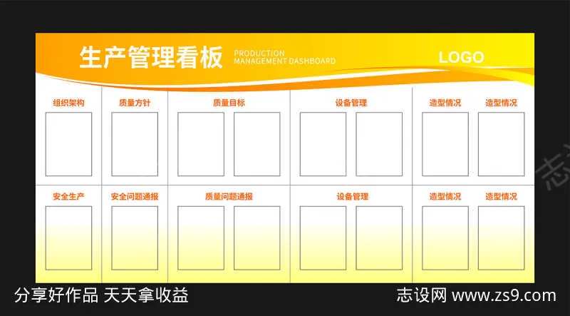橙色安全生产管理看板-采灵感-cailinggan.com