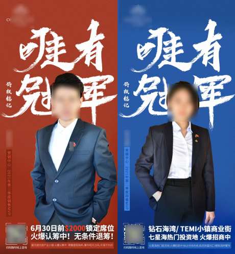 商业地产销售冠军海报-采灵感-https://www.cailinggan.com/