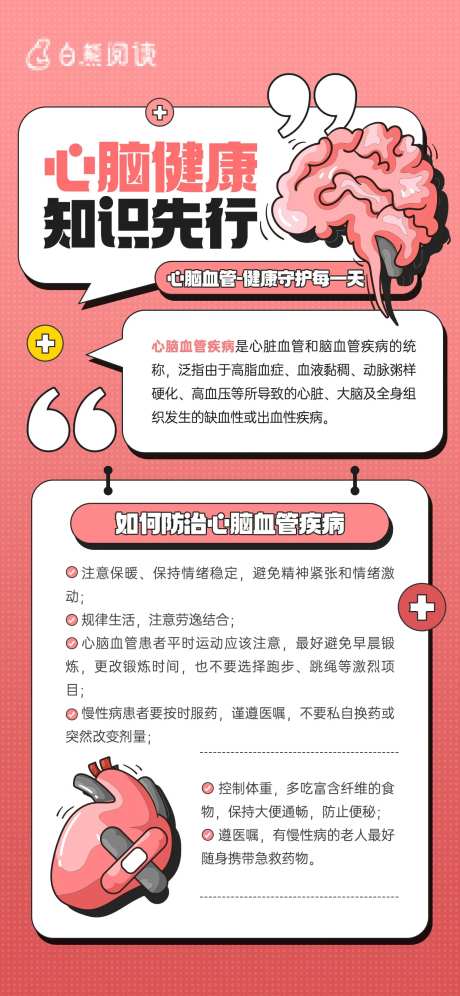 医疗心脑健康科普海报-采灵感-https://www.cailinggan.com/