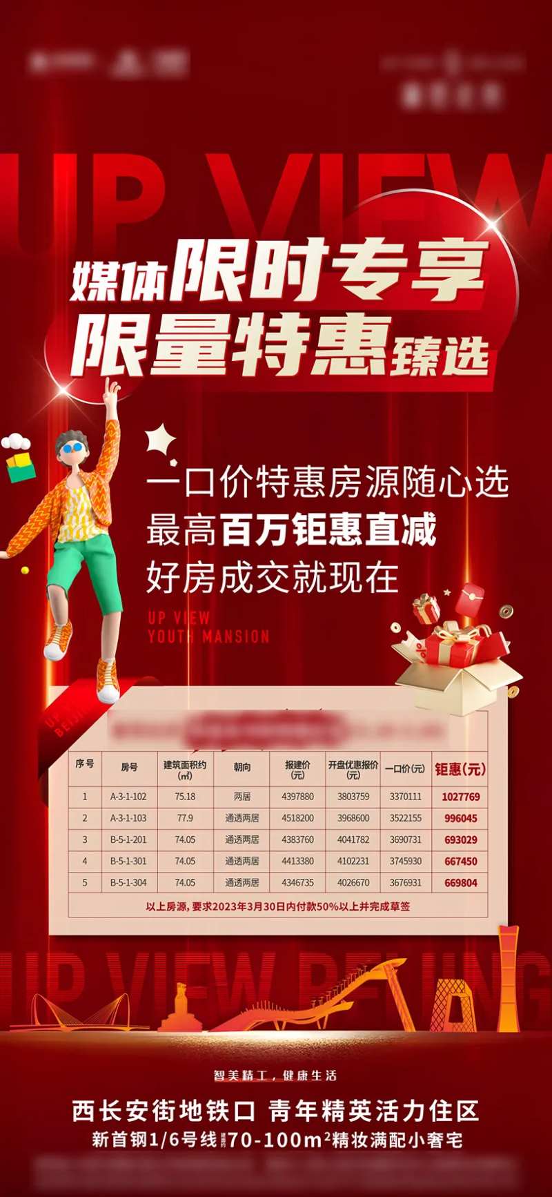 季末冲刺特惠房红金海报-采灵感-cailinggan.com