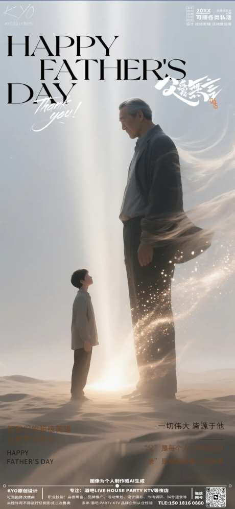 酒吧KTV预定父亲节父爱无言海报-采灵感-https://www.cailinggan.com/