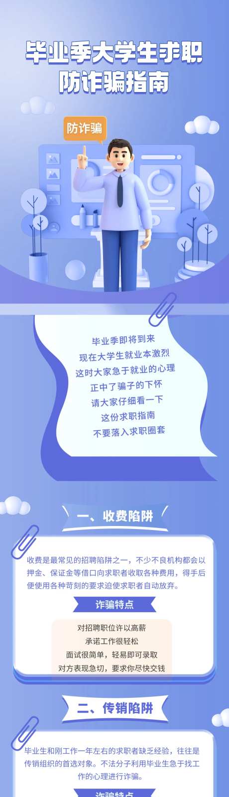 创意毕业季3d求职电信防诈骗信息长图-采灵感-https://www.cailinggan.com/
