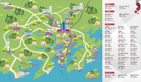 酒店周边旅游地图广告展板-采灵感-https://www.cailinggan.com/