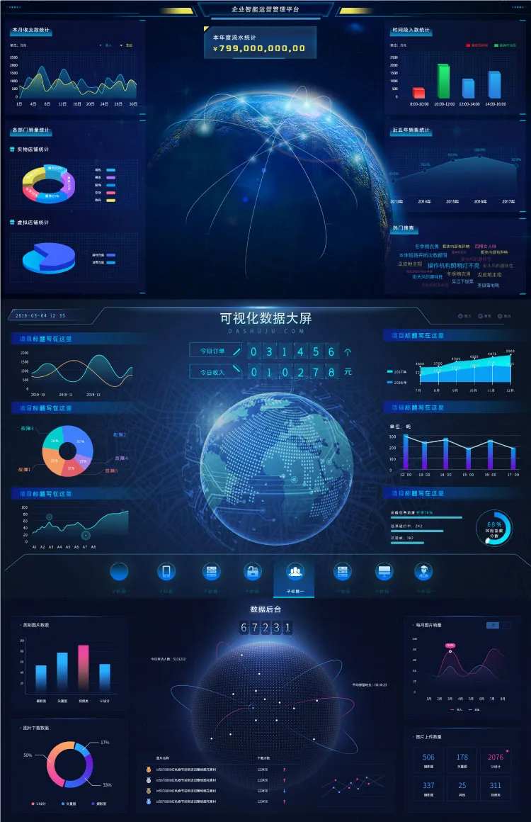 UI界面可视化数据大屏企业智能运营管-采灵感-cailinggan.com