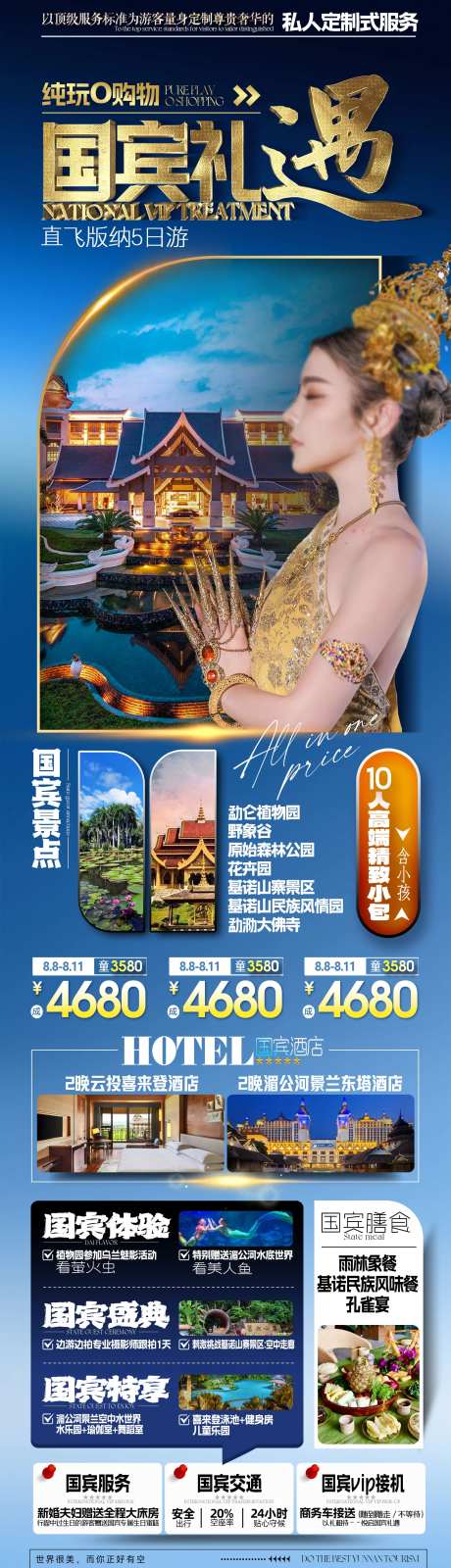 云南版纳旅游长图海报-采灵感-https://www.cailinggan.com/