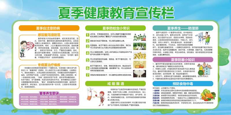 夏季健康教育宣传栏-采灵感-cailinggan.com