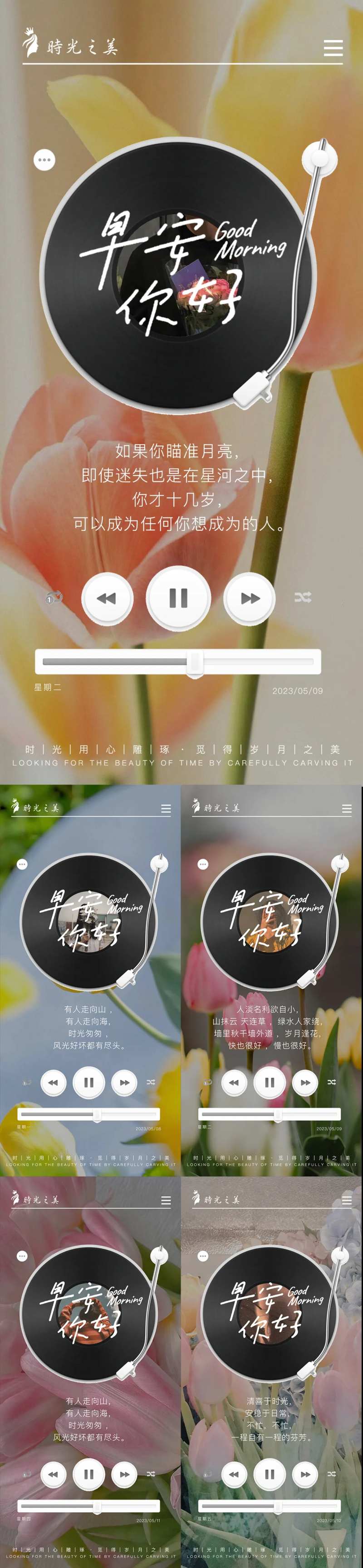 鲜花简单系列早安海报-采灵感-cailinggan.com