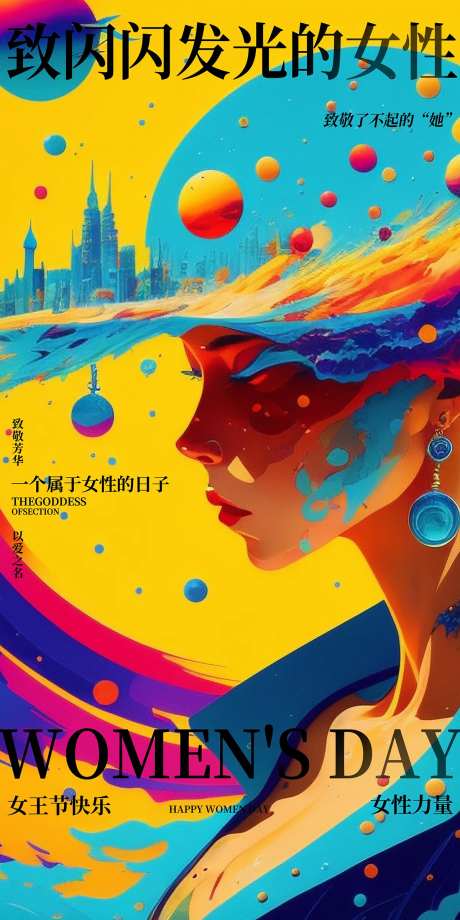女神节大气海报-采灵感-https://www.cailinggan.com/