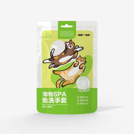 宠物湿巾猫狗湿巾猫狗插画包装设计-采灵感-https://www.cailinggan.com/