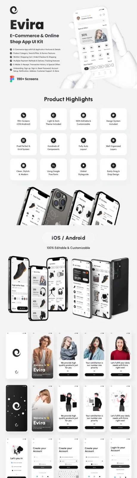 Evira - 电子商务和在线商店应用程-采灵感-https://www.cailinggan.com/