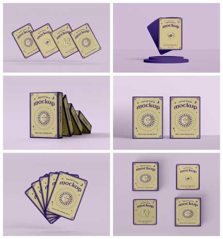 塔罗牌扑克牌卡片样机-采灵感-https://www.cailinggan.com/