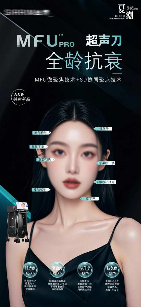 医美超声刀美拉美抗衰人物宣传海报-采灵感-https://www.cailinggan.com/