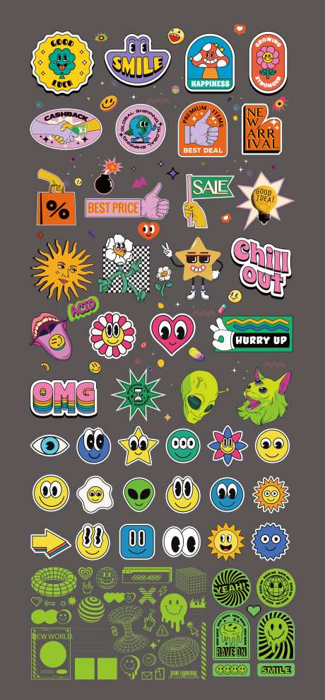 复古潮流炫酷贴纸-采灵感-https://www.cailinggan.com/