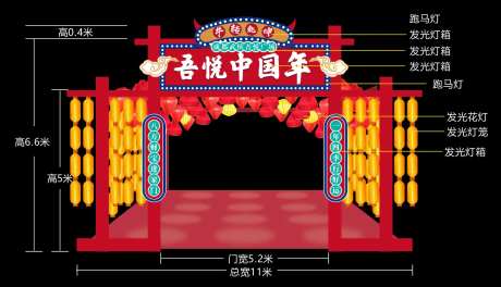 国潮花灯门头-采灵感-https://www.cailinggan.com/