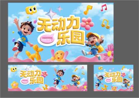 卡通KV主视觉围挡画面-采灵感-https://www.cailinggan.com/