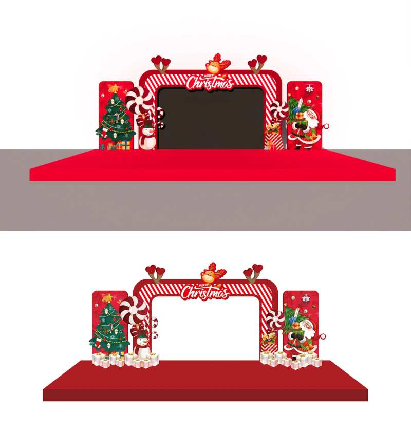 圣诞节舞台异型背景板-采灵感-cailinggan.com