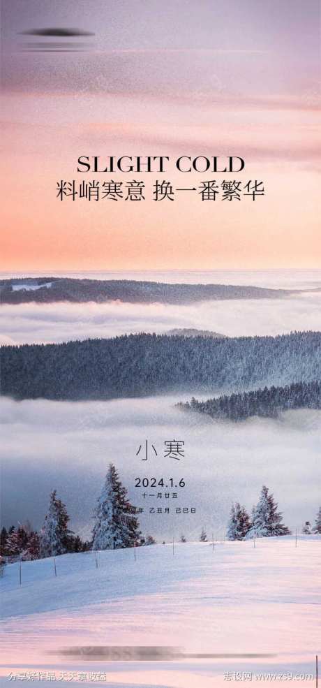 小寒意境海报-采灵感-https://www.cailinggan.com/