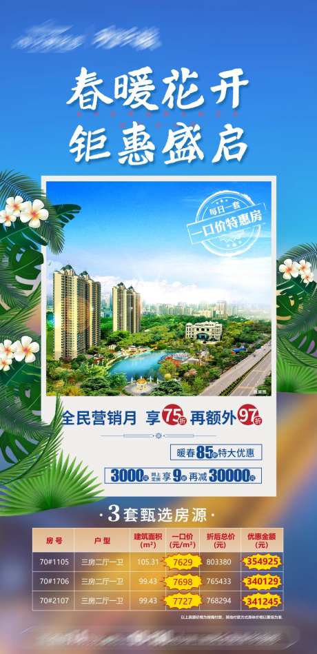 春暖花开 钜惠盛启海报-采灵感-https://www.cailinggan.com/