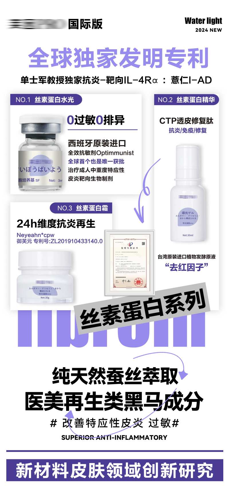 全球独家发明专利丝素蛋白产品宣传海报-采灵感-cailinggan.com