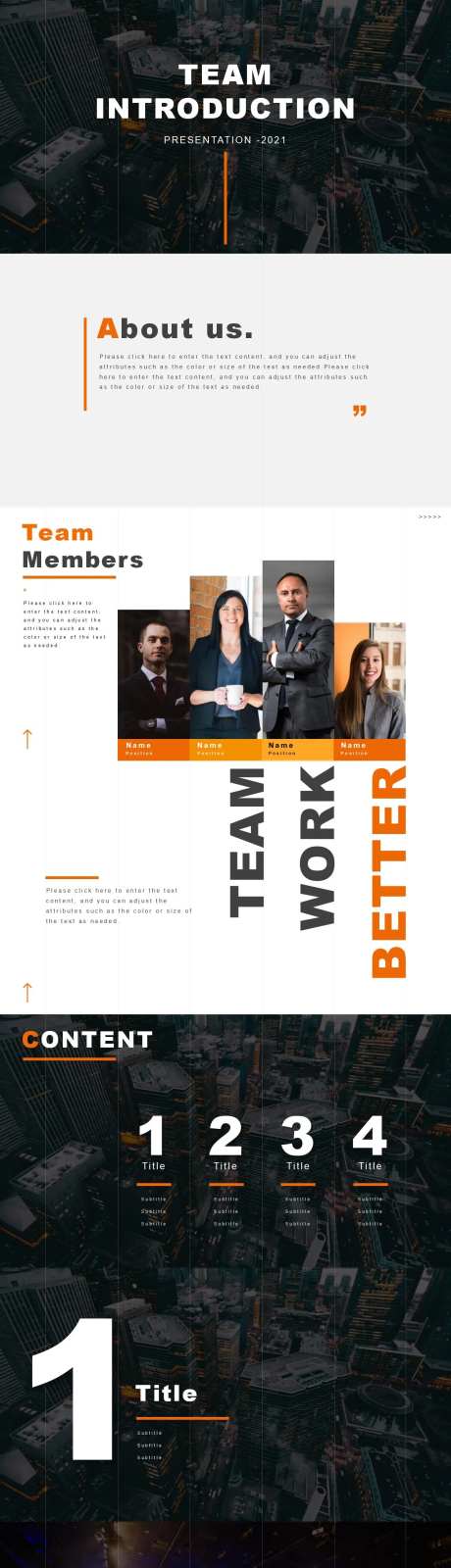 黑橙团队介绍PPT模板-采灵感-https://www.cailinggan.com/