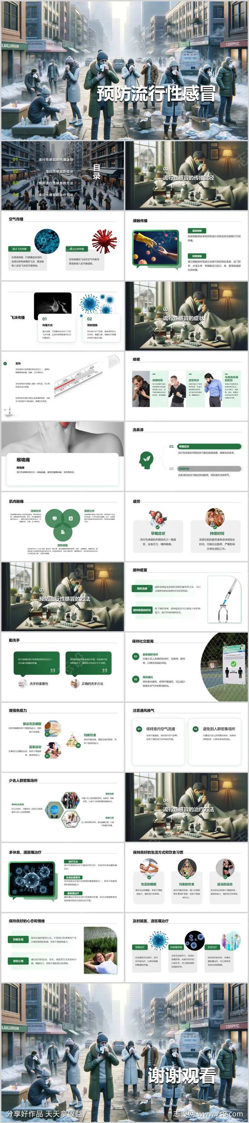 预防流行性感冒PPT-采灵感-cailinggan.com