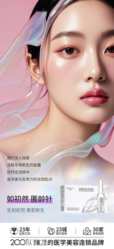 医美逆龄人物产品海报-采灵感-https://www.cailinggan.com/
