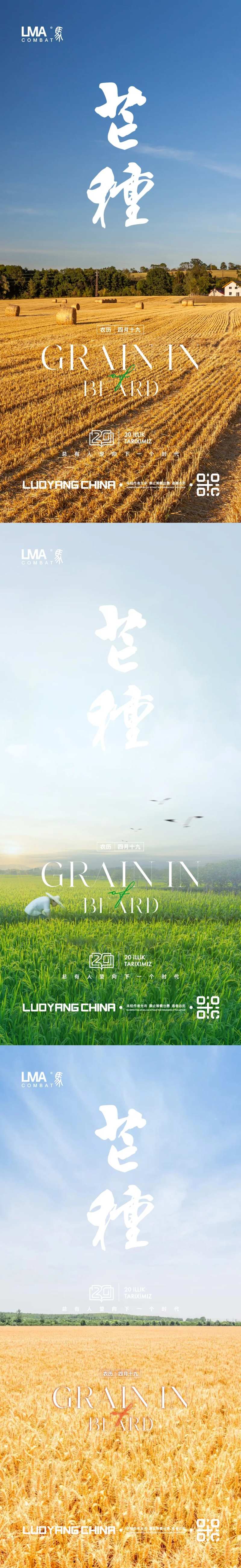 地产芒种节日节气海报系列刷屏海报-采灵感-cailinggan.com