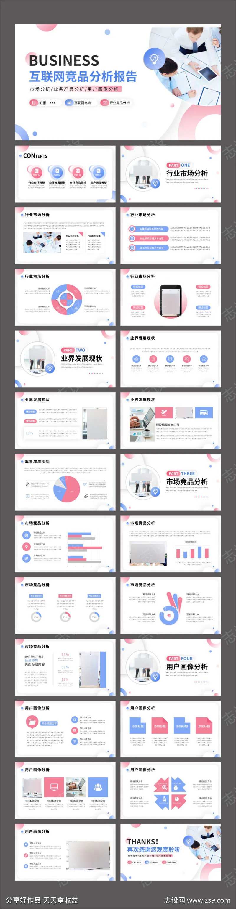 商务科技互联网竞品分析报告PPT-采灵感-cailinggan.com