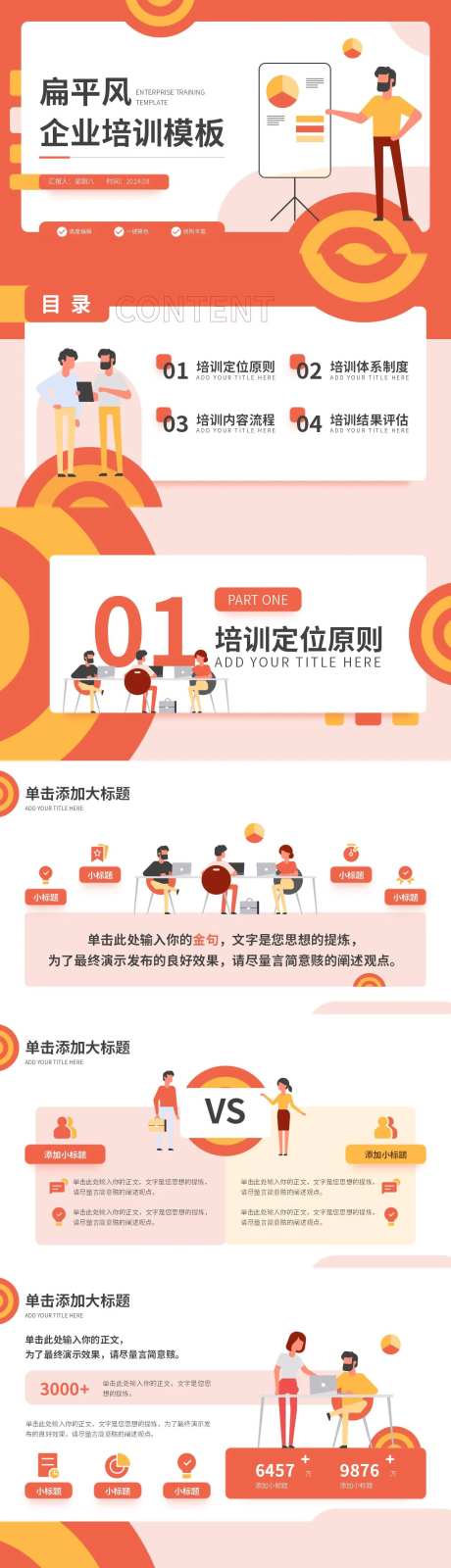 橙黄色活力扁平风企业培训通用PPT-采灵感-https://www.cailinggan.com/