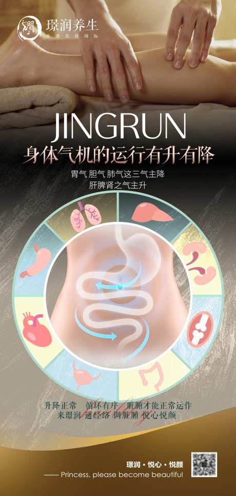 美业按摩经络养生脏腑海报-采灵感-https://www.cailinggan.com/