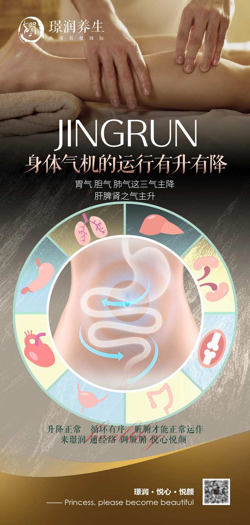 美业按摩经络养生脏腑海报-采灵感-cailinggan.com