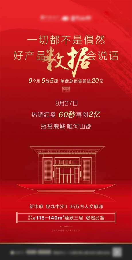 房地产开盘热销红金海报-采灵感-https://www.cailinggan.com/