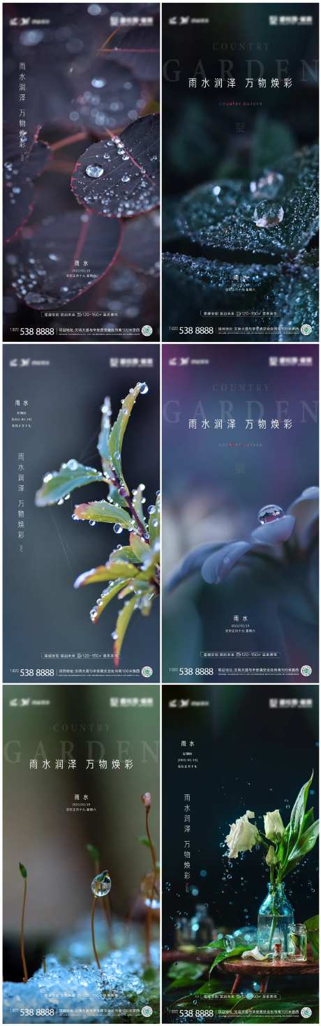 雨水节气海报-采灵感-https://www.cailinggan.com/