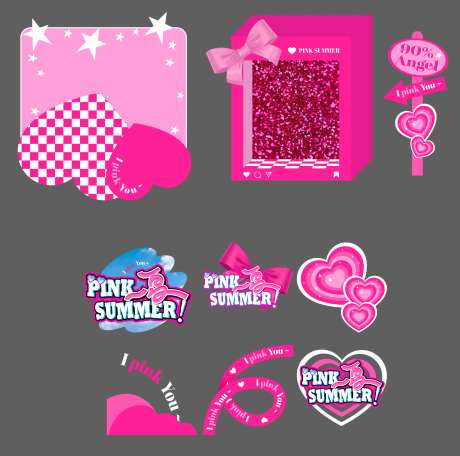 芭比风美陈地贴贴纸-采灵感-https://www.cailinggan.com/