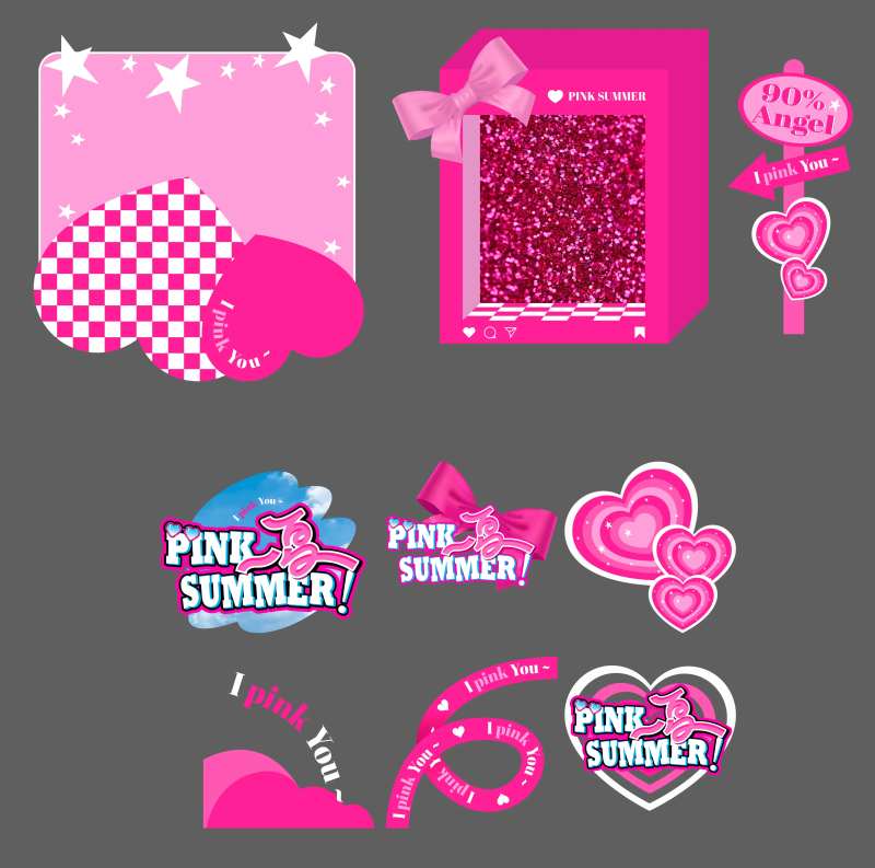 芭比风美陈地贴贴纸-采灵感-cailinggan.com