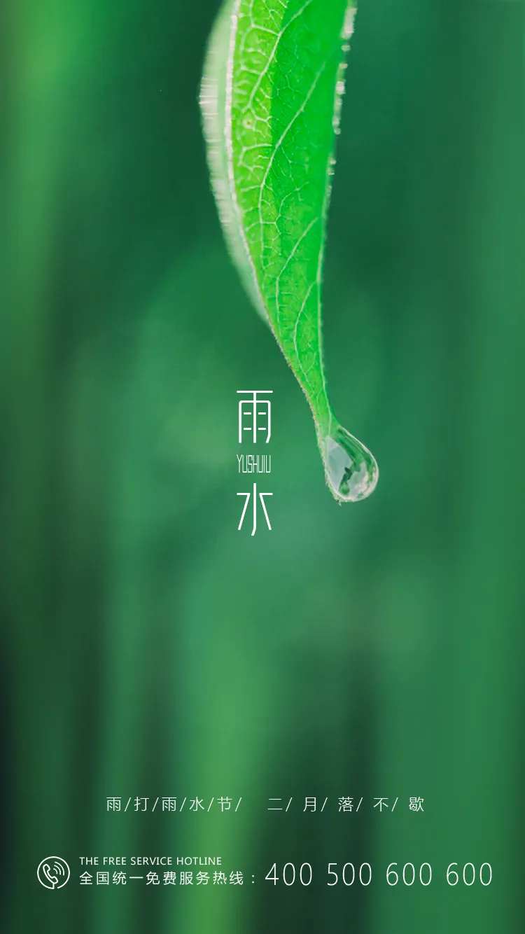 二十四节气雨水海报-采灵感-cailinggan.com